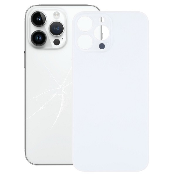 Easy Replacement Big Camera Hole Glass Back Battery Cover for iPhone 14 Pro Max (White)
