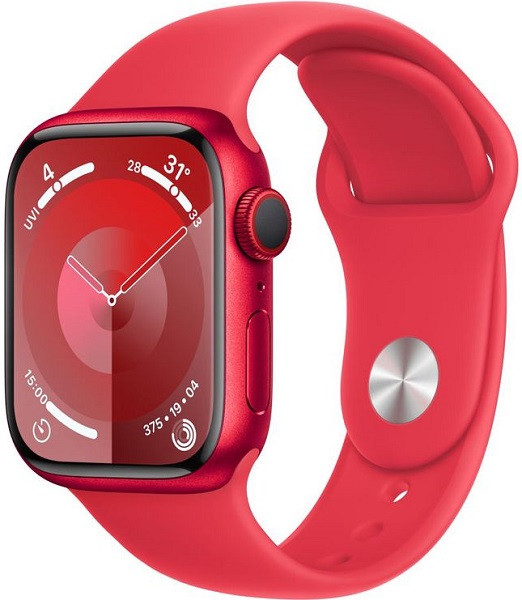 Apple Watch Series 9 GPS + Cellular 41mm Red Aluminium Case with M/L Red Sport Band