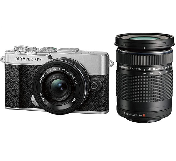 Olympus PEN E-P7 Kit (14-42mm f/3.5-5.6) & (40-150mm f/4-5.6) Silver