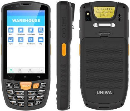 UNIWA HS006 Industrial PDA QR Code Scanner Dual Sim 16GB Black (2GB RAM) - EU Plug