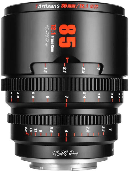 7Artisans 85mm T/2.1 Prime Cine Lens Black (Canon RF Mount)