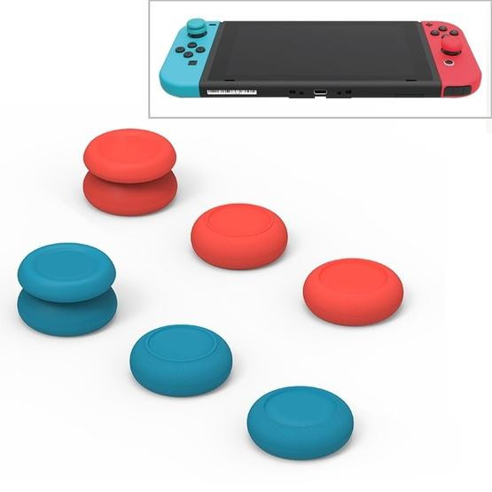 Skull&Co Left + Right Gamepad Rocker Cap Button Cover Thumb Grip Set for Switch / Switch Lite / JOYCON (Blue + Red)