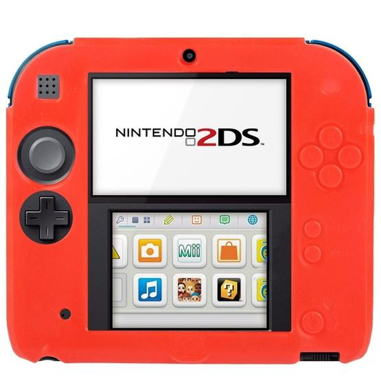 Pure Color Ultra Thin Silicone Case for Nintendo 2DS(Red)