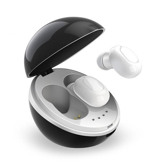 A10 TWS Space Capsule Shape Wireless Bluetooth Earphone (Black White)