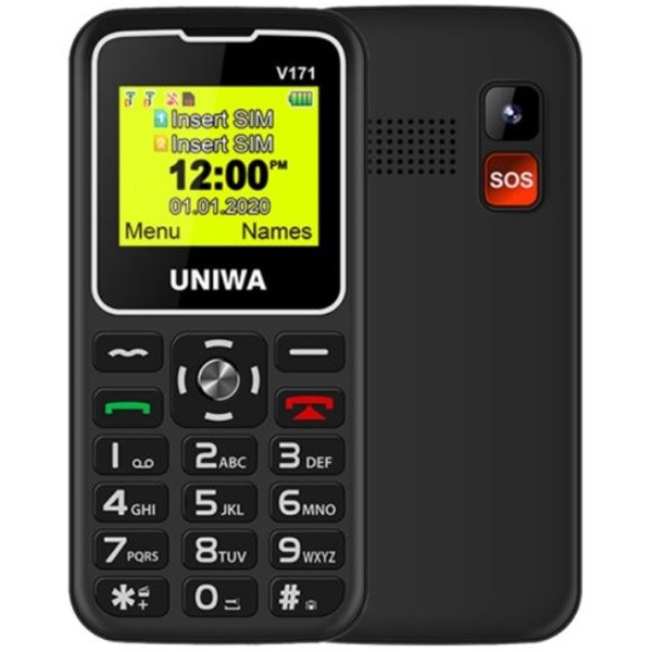 UNIWA V171 2G Dual Sim Mobile Phone Black