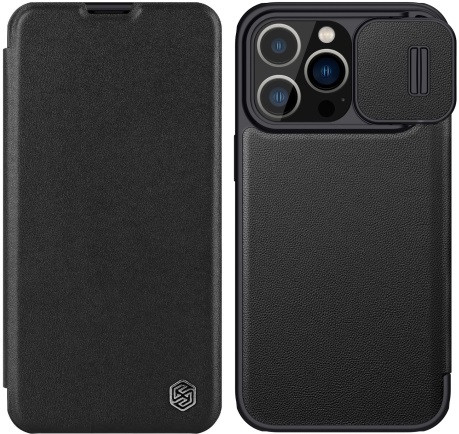 NILLKIN QIN Series Pro Leather Phone Case for iPhone 14 Pro Max (Black)
