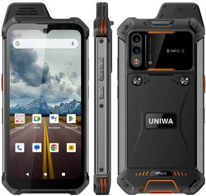 UNIWA W999 Rugged Phone Dual Sim 128GB Black Orange (8GB RAM) - AU Plug