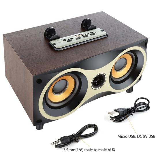 Portable Wooden Wireless Speaker Subwoofer Stereo